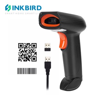 Inkbird เครื่องสแกนบาร์โค้ดบลูทูธ ไร้สาย เลเซอร์ QR ชาร์จอัตโนมัติ รองรับหน้าจอสแกน สําหรับคลังสินค้า คอมพิวเตอร์ ห้างสรรพสินค้า