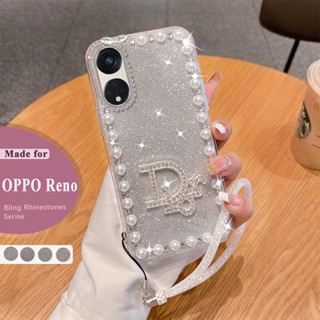 เคส Oppo Reno 8T 5G 4G Reno 10 8 7 4G 5G Reno 7Z 8Z 5G Reno 8 Pro 5G Reno 6 5 5G 4G โทรศัพท์มือถือ ประดับกลิตเตอร์ พลอยเทียม ไล่โทนสี 3D สําหรับ