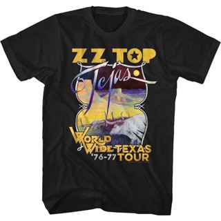 เสื้อยืด พิมพ์ลาย World Wide Texas Tour ZZ