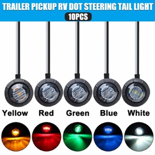 10pcs 3 LED 3/4 Round Front Side Marker Lights Lamps 12V For Truck Trailer