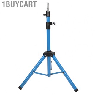 1buycart Wig Stand Tripod Mannequin Head Tripod Rotatable Head Height Adjustable Multifunctional Blue Professional for Hairdressing