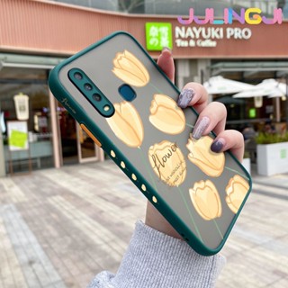 เคสซิลิโคนนิ่ม แบบใส ขอบสี่เหลี่ยม กันกระแทก ลายดอกไม้สีเหลือง สําหรับ VIVO Y12 Y15 Y17 Y12i Y3 Y3s 2020 Y02s Y02