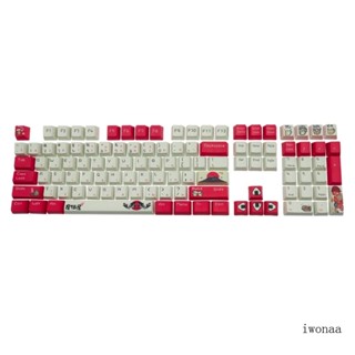 Iwo ปุ่มกดคีย์บอร์ด OEM 108 คีย์ PBT สีย้อม สําหรับคีย์บอร์ด Mechanical