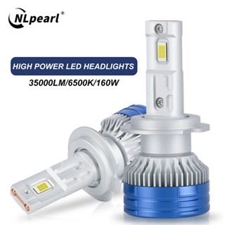 Nlpearl หลอดไฟหน้ารถยนต์ LED 6500K 160W 35000LM 12V 24V สีขาว สําหรับรถยนต์ H4 H7 H1 H11 HB3 9005 HB4 9006 2 ชิ้น