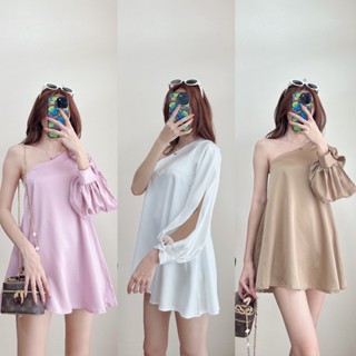 BKL พร้อมส่ง QA0501 Mariam top เสื้อแขนยาวไหล่เดียว แขนผ่า ข้อมือติดกระดุม1เม็ด ใส่สวยมากๆค่ะ ผ้าซาร่า มีปลายทาง ชุดไป