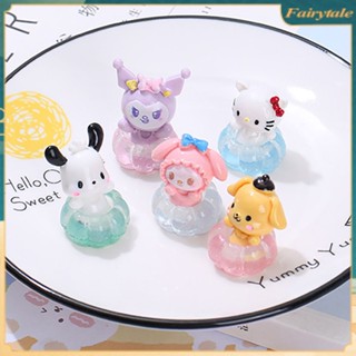 ตุ๊กตาเรซิ่น รูปการ์ตูน Sanrio Kuromi KT My Melody Cinnamoroll แบบเรืองแสง สําหรับตกแต่งโต๊ะว่ายน้ํา