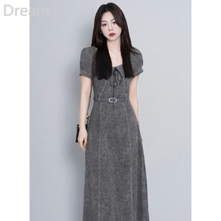 Amazing waist elegant fashionable summer dress womens lace-up design retro dress new dress