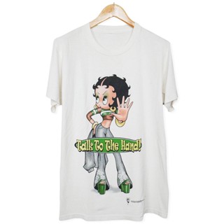 เสื้อยืดแขนสั้น ผ้าฝ้าย พิมพ์ลายการ์ตูน Betty Boop Abifeng