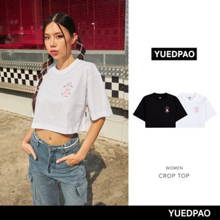  เสื้อยืด Yuedpao No.1 "Crop Valentine Bunny 00s"ผ้าหนาทรงสวย ยับยากรีดง่าย รับประกันไม่ย้วย 2 ปี เสื้อยืดCrop Set Blac