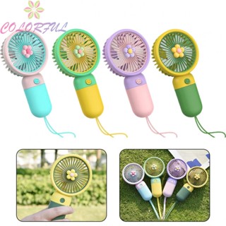 【COLORFUL】Blowing Fan Handheld Fan Outdoors Blue Portable Rechargeable Small Size