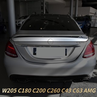 ชุดปีกสปอยเลอร์หลังคารถยนต์ สีดําเงา 2015-2021 สําหรับ Mercedes Benz W205 C180 C200 C260 C43 C63 AMG