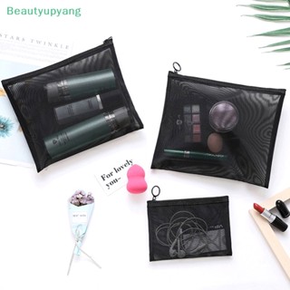 [Beautyupyang] ใหม่ กระเป๋าเครื่องสําอาง ผ้าตาข่ายใส ลายจุด มีซิป สีดํา แฟชั่นสําหรับผู้หญิง 1 ชิ้น