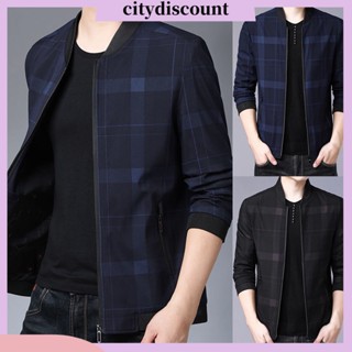 &lt;citydiscount&gt; เสื้อแจ็กเก็ต คอปก ลายสก๊อต เข้ากับทุกการแต่งกาย แฟชั่นฤดูใบไม้ผลิ สําหรับผู้ชาย