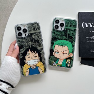 เคสโทรศัพท์มือถือ ลายการ์ตูนอนิเมะ One Piece Zoro Luffy สําหรับ IPhone 14 13 12 11 Pro Max Xs Xr X 7 8 Plus 14Plus SE