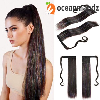 OCEANMAPDZ วิกผมหางม้าสังเคราะห์ แบบยาวตรง สีบลอนด์ สีน้ําตาล สําหรับผู้หญิง