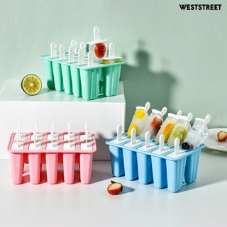 Weststreet แม่พิมพ์ไอศกรีม ปลอด BPA ไม่ติดผิว ไม่รั่วซึม 10 หลุม สําหรับตู้เย็น DIY