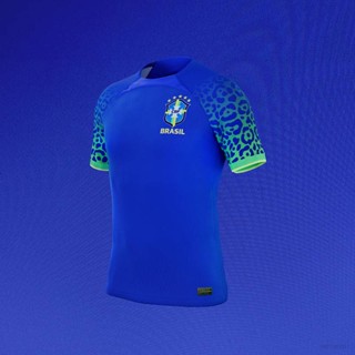 เสื้อกีฬาแขนสั้น ลายทีมฟุตบอล World Cup Brazil national Away GP1 22-23 ชุดเยือน สําหรับผู้ชาย และผู้หญิง PG1