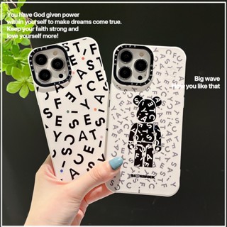 Casetifg เคสโทรศัพท์ซิลิโคน TPU แบบนิ่ม ลายโลโก้หมี Violent ป้องกันเลนส์กล้อง กันกระแทก สําหรับ iPhone 11 12 13 14 Pro Max 7 8 14 Plus XR X XS Max