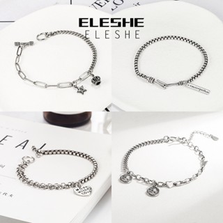 Eleshe Jewelry สร้อยข้อมือเงิน 925 ประดับเพชรโมอิส สไตล์วินเทจ สําหรับผู้หญิง M056