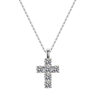 5mm real moissanite Cross pendant with chain