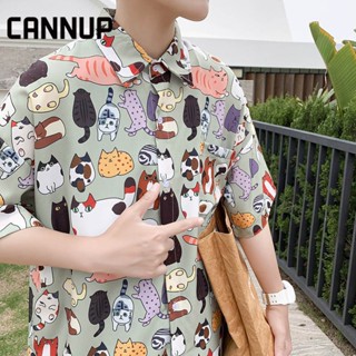 CANNUP เสื้อ เสื้อลายดอก เสื้อฮาวาย ส่ได้ทั้งชาย-หญิง ใส่สบายๆ เสื้อสงกรานต์ C26A03G