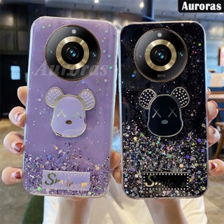 เคสโทรศัพท์มือถือ ซิลิโคนนิ่ม แบบใส ลายการ์ตูนหมีเรืองแสง สําหรับ Realme 11 Pro Plus 11 Pro Plus