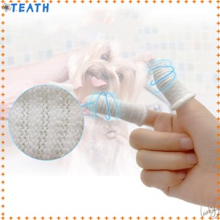 Teath แปรงสีฟันทาร์ทาร์ แบบสวมนิ้วมือ สําหรับสัตว์เลี้ยง สุนัข