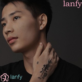 LANFY Polaris ต่างหูสตั๊ด ทองแดง สีพื้น สไตล์เกาหลี เท่ห์ทุกวัน ปาร์ตี้