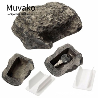 MUVAKO กล่องเก็บกุญแจ หินเรซิ่น สีเทา 2 ชิ้น