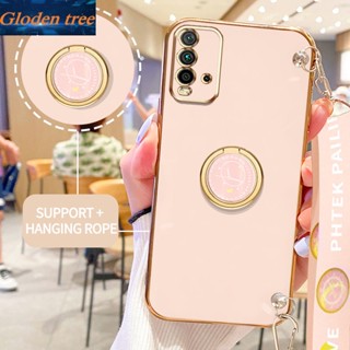 เคสโทรศัพท์มือถือ ลายต้นไม้ Gloden พร้อมขาตั้ง และสายคล้อง สําหรับ Xiaomi POCO M3 Redmi 9T Xiaomi POCO F3 Redmi K40