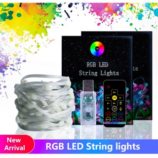 สายไฟหิ่งห้อย LED 50 100 ดวง 5 ม. 10 ม. สายทองแดง หลากสี กันน้ํา รีโมตคอนโทรล สําหรับตกแต่งคริสต์มาส วันหยุด