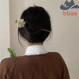 BLISS กิ๊บติดผม แบบไม้ ลายดอกไม้ สไตล์จีนย้อนยุค สําหรับผู้หญิง