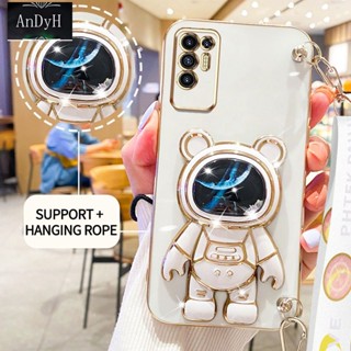 Andyh เคสโทรศัพท์มือถือ ลายนักบินอวกาศ 3D พร้อมสายคล้อง สําหรับ infinix Tecno Pova 2 LE7 LE7n