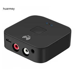 Huarmey อะแดปเตอร์รับสัญญาณเสียงสเตอริโอไร้สาย บลูทูธ 5.0 แจ็ค 3.5 มม. Aux NFC เป็น 2 RCA