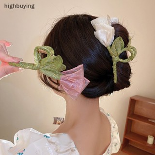 [highbuying] กิ๊บติดผมหางม้า รูปดอกทิวลิป ปลาฉลาม หรูหรา เครื่องประดับแฟชั่น สําหรับผู้หญิง พร้อมส่ง