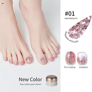 สีเจล Baoshiman Summer Toe White Nail Polish Glue 2023 New Internet Celebrant Popular Shiny Sequin Nail Art Light Therapy Glue nuuo