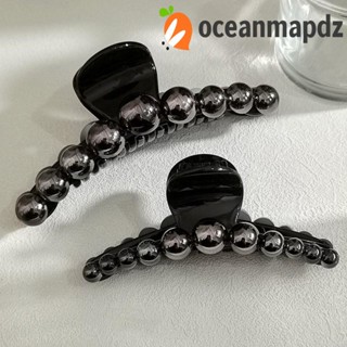 OCEANMAPDZ กิ๊บติดผม ประดับมุก ขนาดใหญ่ หรูหรา สีดํา แบบสร้างสรรค์ เครื่องประดับ สําหรับผู้หญิง