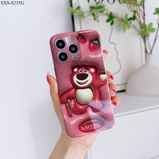 Compatible With Samsung Galaxy S23 S22 S21 S20 Plus Ultra FE S21+ S22+ S23+ 5G เคสซัมซุง สำหรับ Case Cartoon Strawberry Bear เคส เคสโทรศัพท์ เคสมือถือ Full Cover Hard Phone Cases Casing