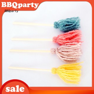 &lt;BBQ&gt; ไม้ถูพื้นจิ๋ว 1:12 สีสดใส สําหรับตกแต่งบ้านตุ๊กตา 2 ชิ้น