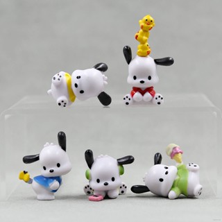 Yyds โมเดลฟิกเกอร์ Sanrio Pochacco ของเล่นสําหรับเด็ก ตกแต่งเค้กวันเกิด เก็บสะสม 5 ชิ้น