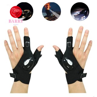 BARRY ถุงมือตกปลา ทนทาน เดินป่า ไฟกลางคืน Led ไฟฉาย เครื่องมือกลางแจ้ง ถุงมือไร้นิ้ว