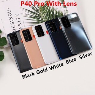 P40pro ฝาครอบแบตเตอรี่ ด้านหลัง สําหรับ Huawei P40 Pro 6.58 นิ้ว เคสกระจก ประตูซ่อมโทรศัพท์ + โลโก้