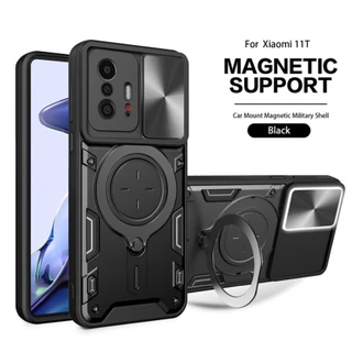 สไลด์หน้าต่างกล้องปกป้องปลอกสําหรับxiaomi11t Xiaomi 11T 12T 13T 14T Pro Mi11t Xiomi Mi 11TPro 5Gเคสโทรศัพท์เกราะแหวนยึดขาตั้งทนทานกันกระแทกฮาร์ดปกหลัง