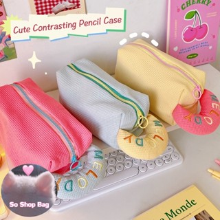 So Shop Bag กระเป๋าเครื่องสําอาง แบบพกพา สําหรับเดินทาง ปลอกปากกามาการอง ความจุขนาดใหญ่ กล่องดินสอ กล่องดินสอ