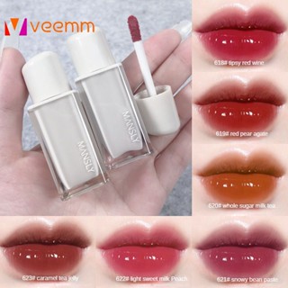 Mansly Mirror Water Light Lip Glaze Glass Doodle Lip Moisturizing Long-last White Color Silky Lipstick วีมม์