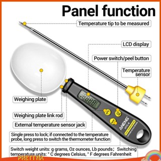 [PrettyiaTH] เครื่องวัดอุณหภูมิอาหารดิจิทัล ช้อนชั่งน้ําหนัก และ กรัม ถอดออกได้ แม่นยํา สําหรับทําอาหาร เนื้อสัตว์ เบเกอรี่