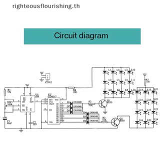 Righteousflourishs.th ใหม่ ชุดไฟ LED IC อิเล็กทรอนิกส์ สีแดง สีฟ้า NE555 CD4017 DIY