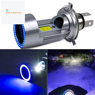 หลอดไฟหน้ารถจักรยานยนต์ H4 LED Hi/Lo Beam พร้อม Angel Eye Daytime Running Light 25W 3000LM Super Bright 6000K