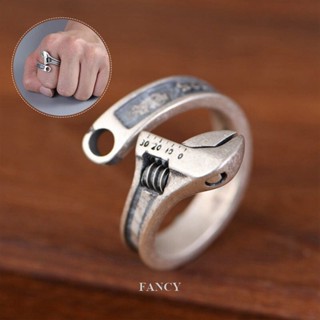 Fancy ใหม่ แหวนโลหะ ปรับขนาดได้ คุณภาพสูง สไตล์ฮิปฮอป ร็อค ปาร์ตี้ เครื่องประดับแฟชั่น สําหรับผู้ชาย