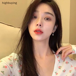 [highbuying] เกาหลี หรูหรา พลอยเทียม ดอกไม้ ห่วง ต่างหู สําหรับผู้หญิง เด็กผู้หญิง แฟชั่น โลหะ โซ่ ช่อดอกไม้ ออดเบลล์ เครื่องประดับ ของขวัญ ใหม่ พร้อมส่ง